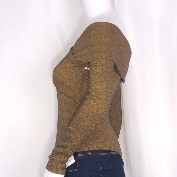 Capulet Wells Bronze Cross-Over Off Shoulder Long Sleeves Thong Bodysuit Sz Sm - Picture 9 of 16